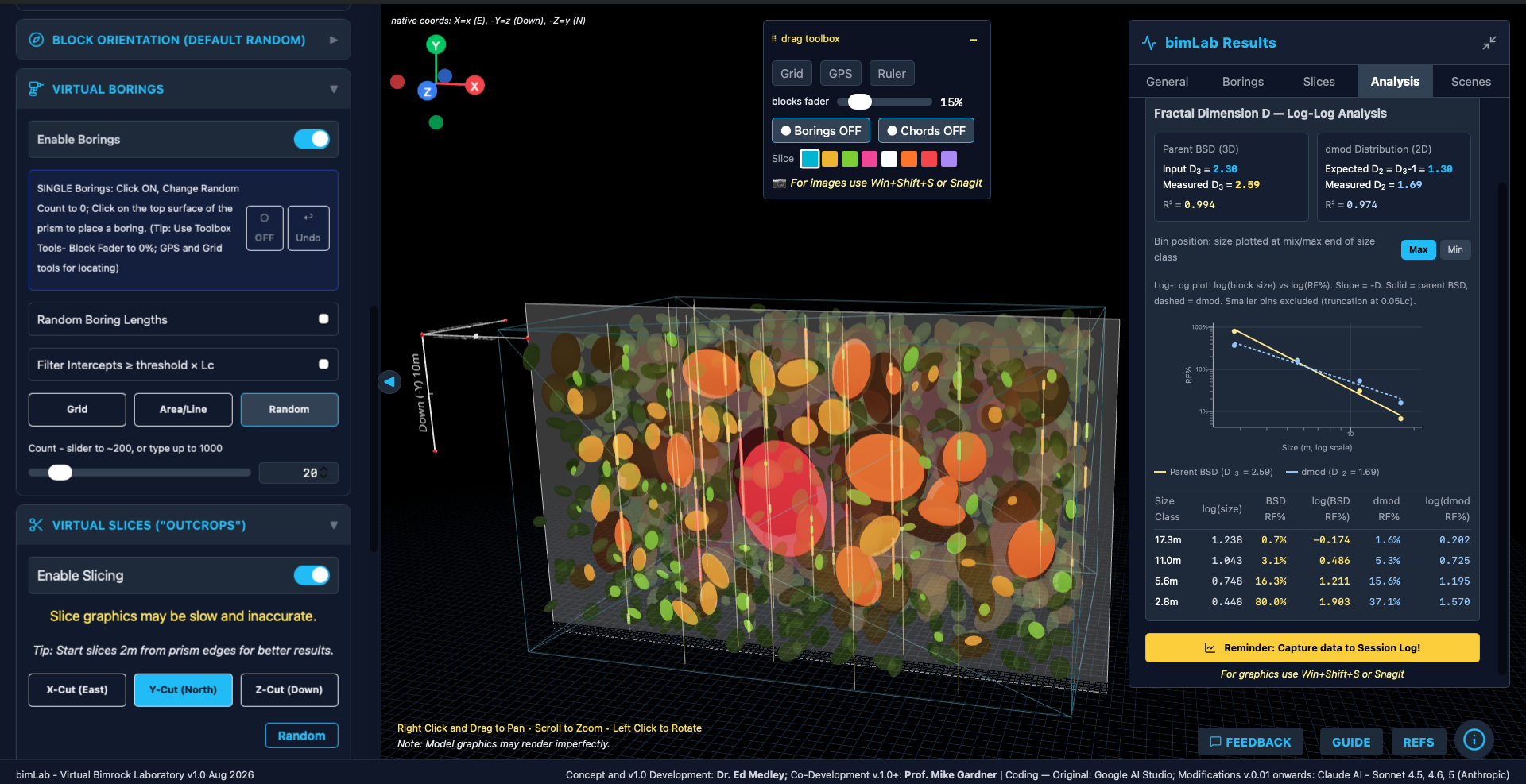 bimLab screenshot showing analysis features